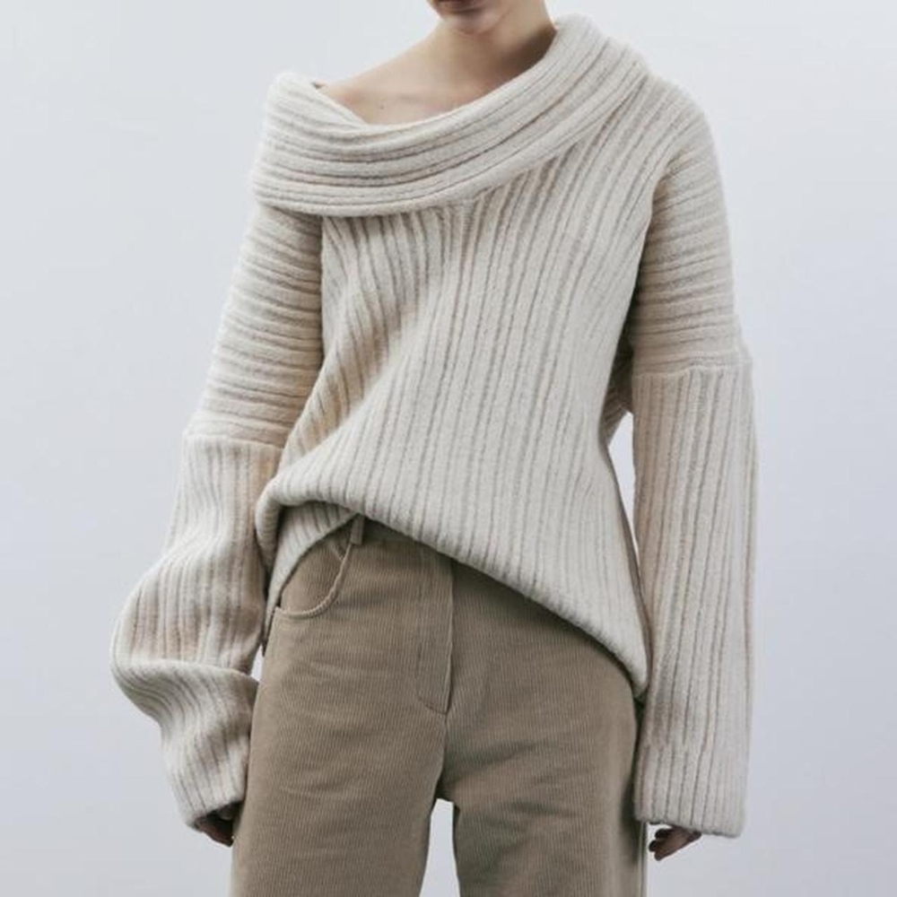 Becca Oversized High Roll Knit Pullover